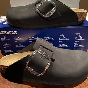 Birkenstock Boston big buckle black narrow new
